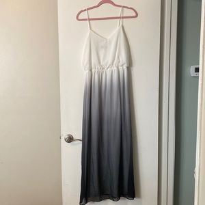 Soprano white and grey ombre maxi dress